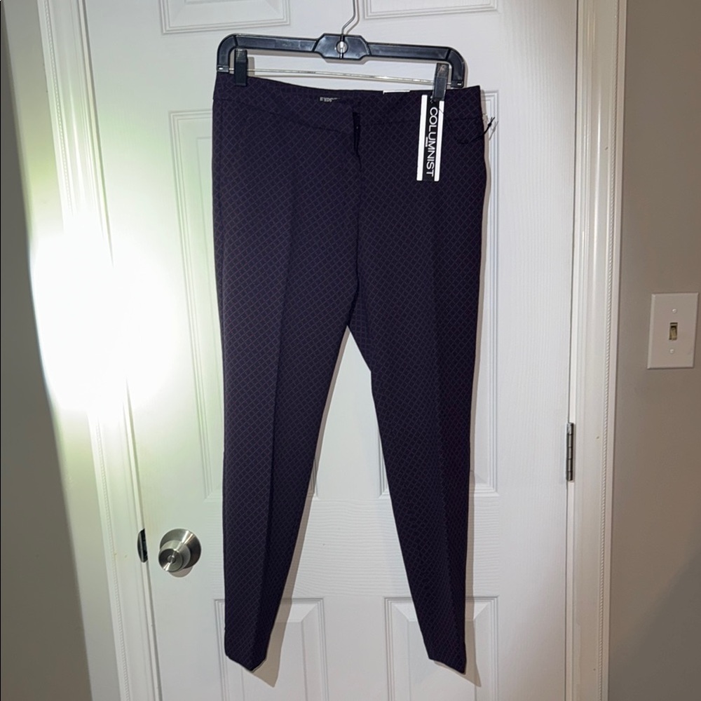 Express Women's Navy/Purple print Trousers